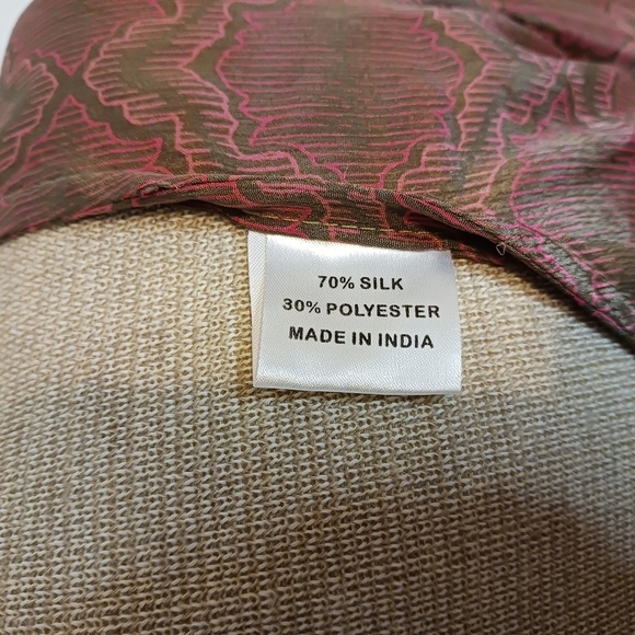 Celina Boho Maxi Womens Dress OSFM Silk Blend Paisley Magenta Wedding Guest - Picture 9 of 12